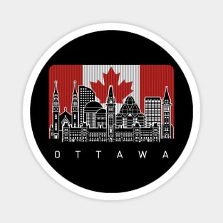 Ottawa Canada Skyline Canadian Flag Magnet